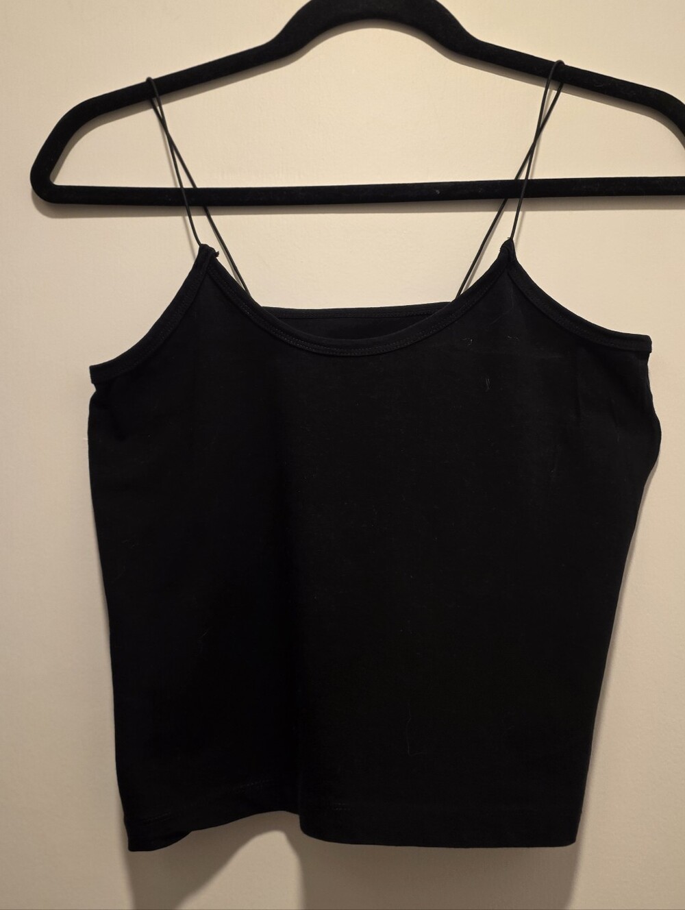 One Step Up Brand Black Women's Spaghetti Strap Cami Top. Sz Med. Like New